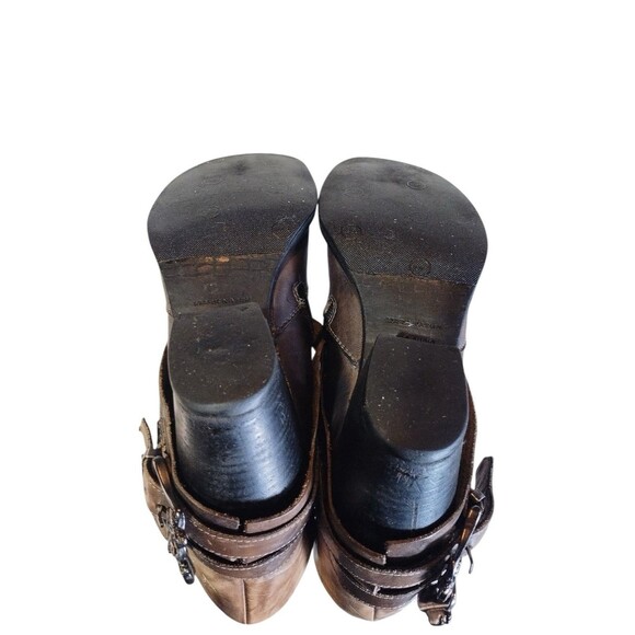 Mark Nason Rock Lives Western Embroidery Roses Distressed Leather Ankle Boot 9 - Picture 13 of 14